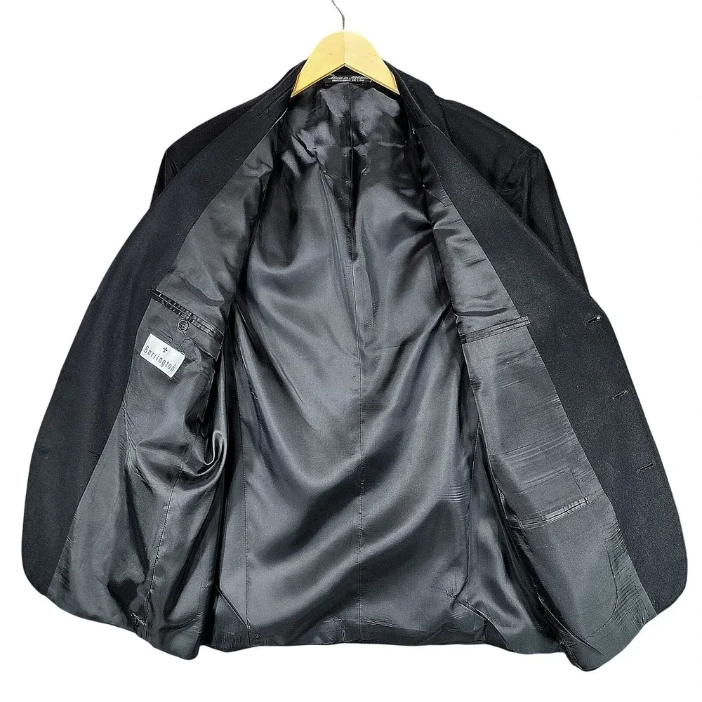 Barrington Sport Coat 44R Men Black 100% Tencel Suit Jacket‎ Blazer READ